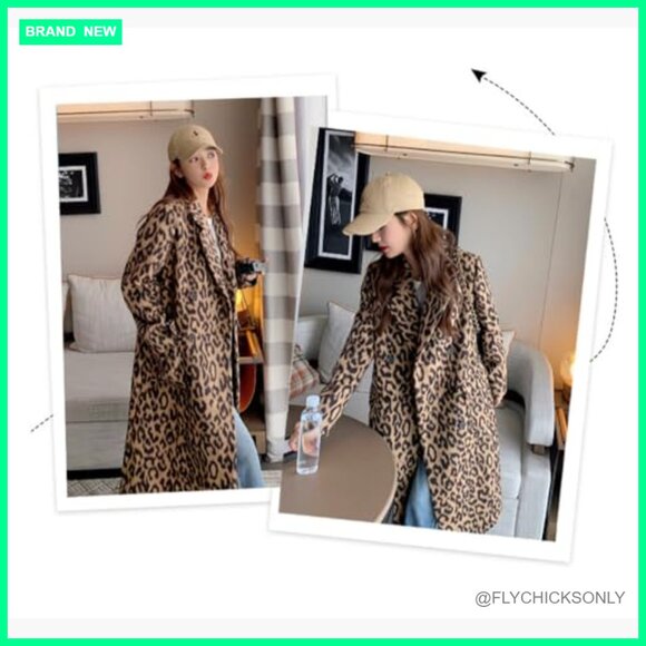 Wool Blend Long Pea Coat Double Breasted Notched Lapel Trench Overcoat - Picture 6 of 7